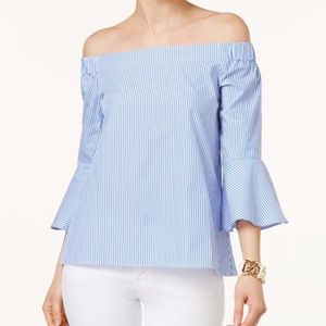 Off The Shoulder Stripped Blouse